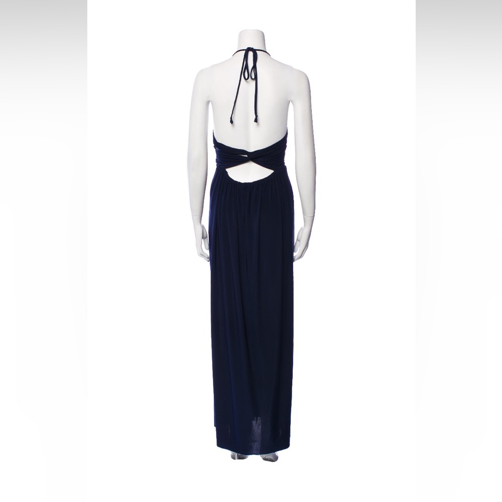 MISA Los Angeles, Halterneck long casual dress, Navy, Size: Small - Picture 3 of 8